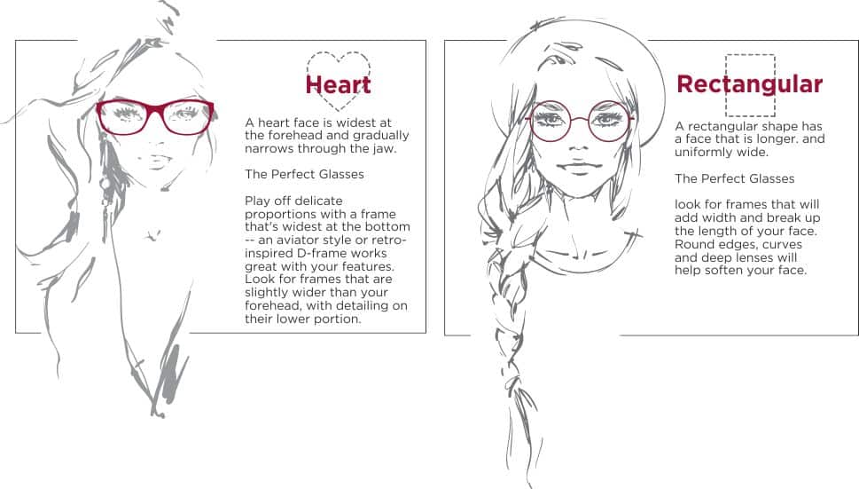 a description of the difference between a heart shape frame and a rectangular shape frame